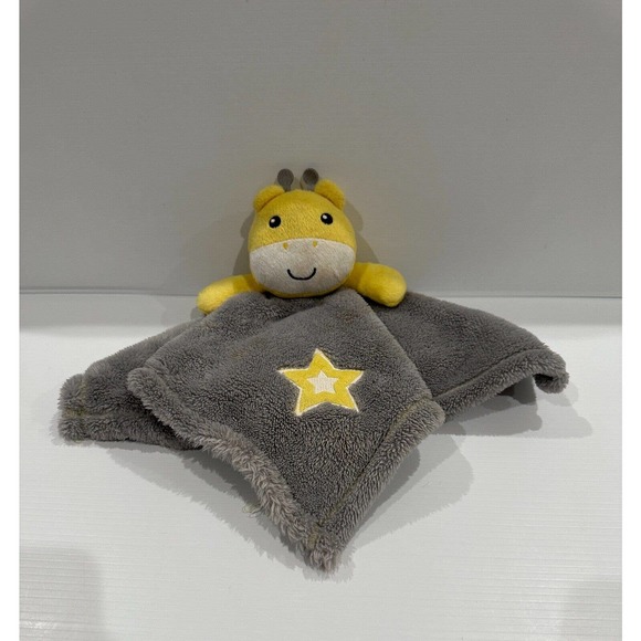 Baby Gear Gray Yellow Giraffe Star Plush Toy Baby Security Blanket Lovey READ - Picture 2 of 9